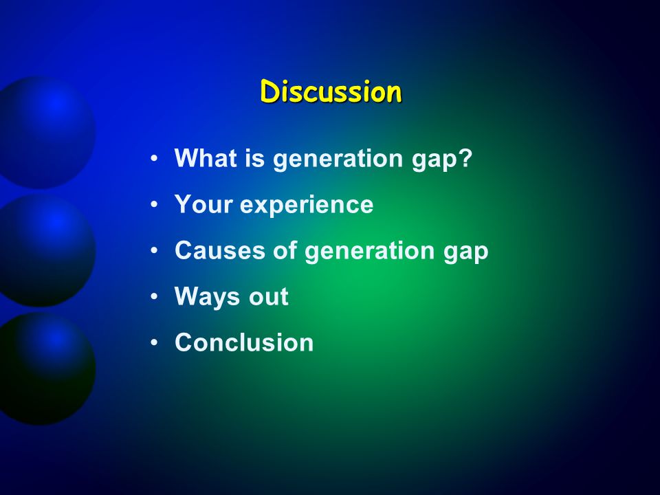 Generation gap - reasons, effects and solution